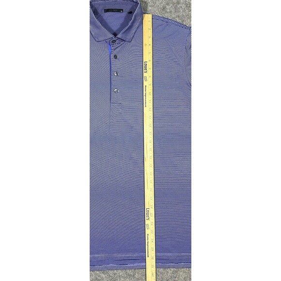 Greyson Saginaw Polo Shirt Men’s L Blue Striped Whisper Rock Golf Performance - Picture 9 of 9